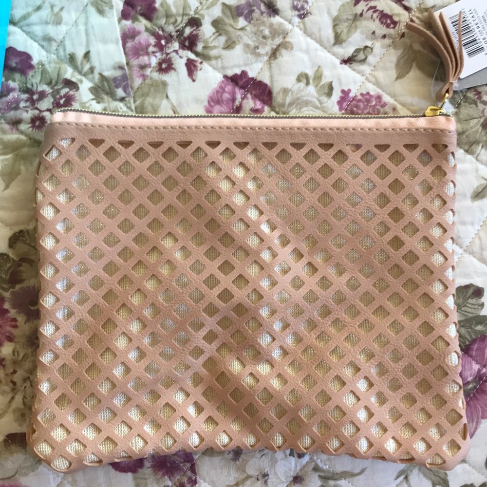 Rose gold makeup cosmetics bag